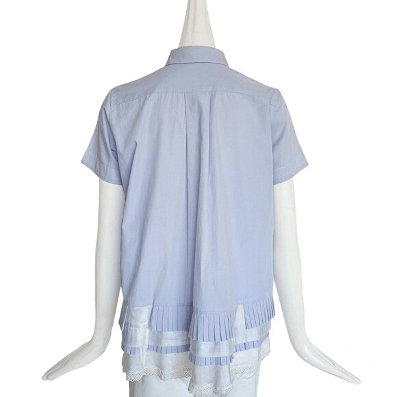SACAI BLUE SHORT SLEEVES SHIRT (2) - Picture 4 of 9